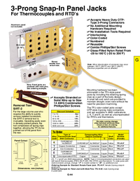 Thumbnail of document Data Sheet - TPJ 3-Prong Standard Size Thermocouple & RTD Panel Jack Connectors